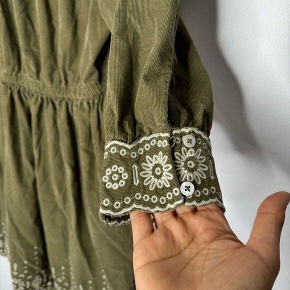 Madewell Embroidered Corduroy Square Neck Mini Dress size small - Picture 5 of 10